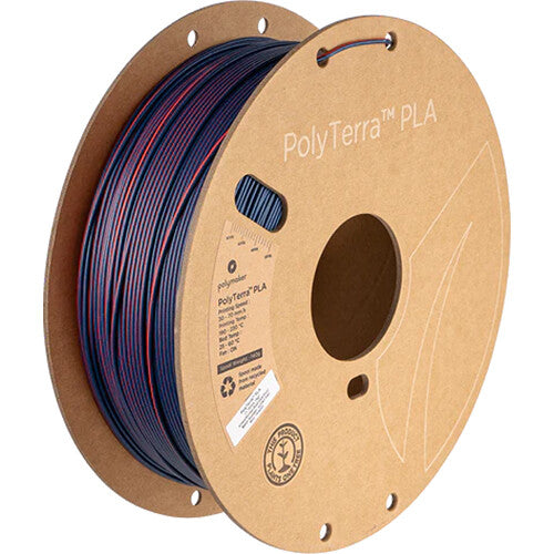 Polymaker 1.75mm PolyTerra Dual PLA Filament (1kg, Mixed Berries (Red / Dark Blue))