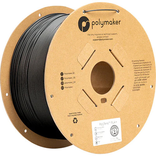 Polymaker 1.75mm PolyTerra PLA+ Filament (3kg, Black)