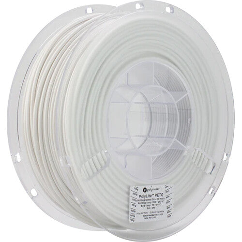 Polymaker 2.85mm PolyLite PETG Filament(1kg, White)