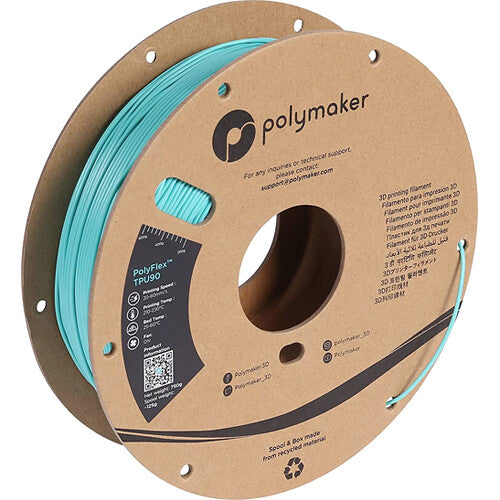 Polymaker 2.85mm PolyFlex TPU90 Filament (750g, Polymaker Teal)
