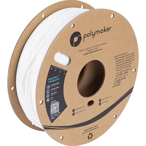 Polymaker 1.75mm PolyFlex TPU95-HF Filament (1kg, White)