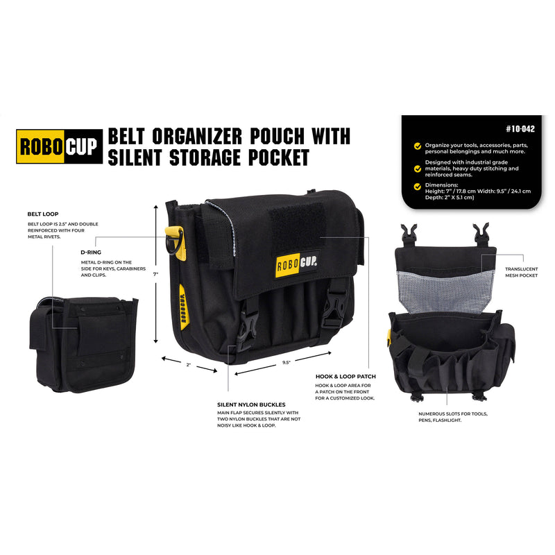 RoboCup AC Belt Organizer Pouch with Silent Storage Pocket