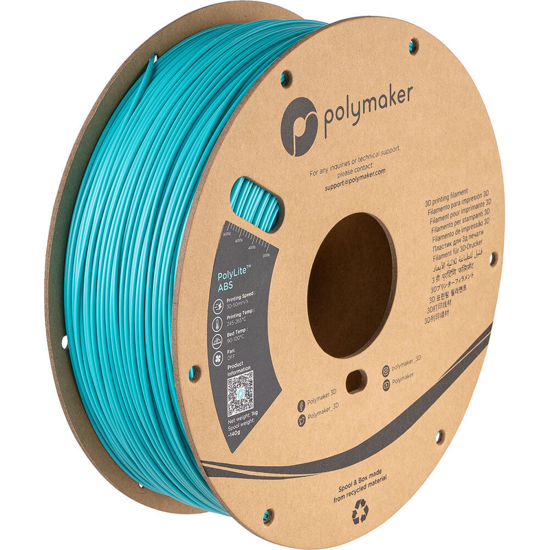 Polymaker 1.75mm PolyLite ABS Filament (1kg, Polymaker Teal)