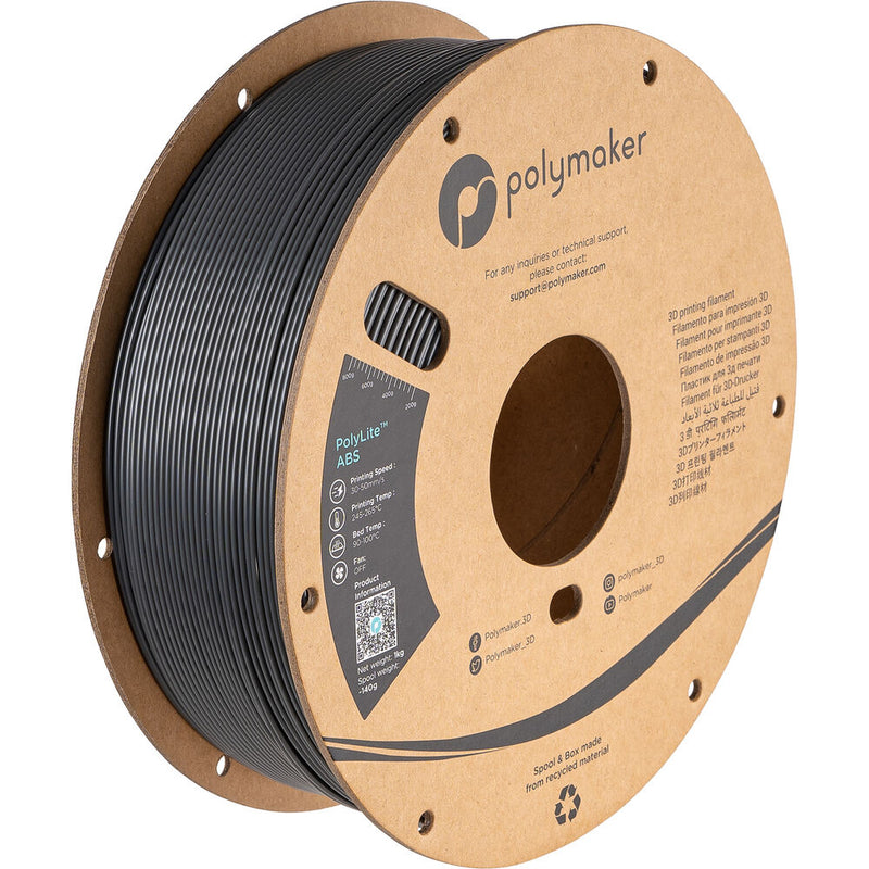 Polymaker 1.75mm PolyLite ABS Filament (1kg, Dark Gray)