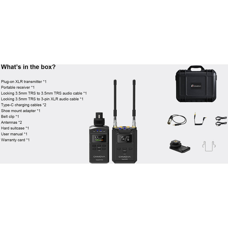 CKMOVA Vocal M V3 Wireless Plug-On Microphone/Recorder System for Cameras and Mobile Devices (535 to 585 MHz)