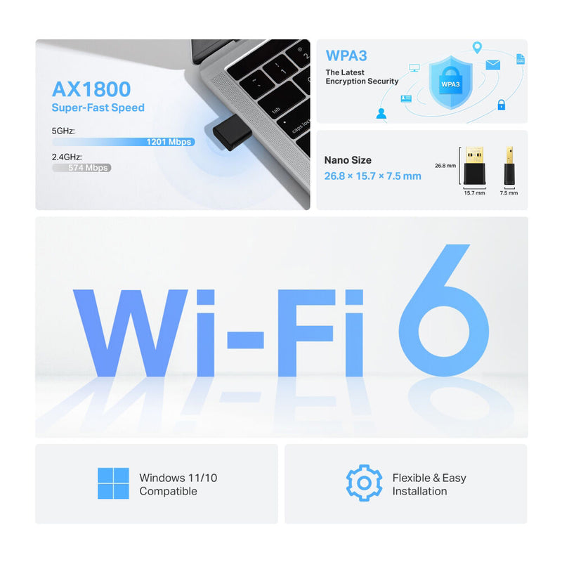 TP-Link Archer TX20U Nano AX1800 Wireless Dual-Band Wi-Fi USB Adapter