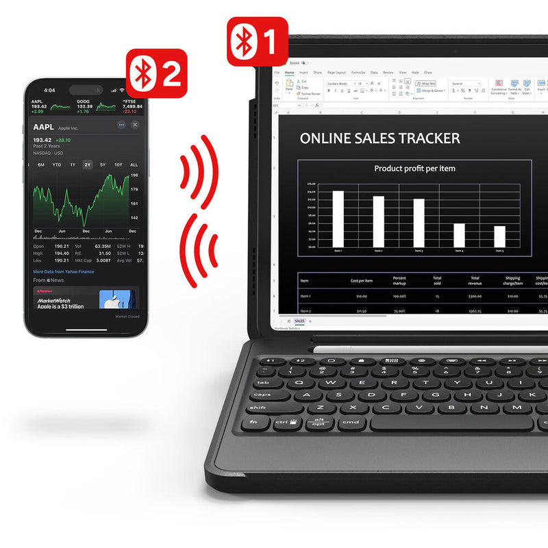 ZAGG Rugged Book Wireless Keyboard & Case for 10.9" Apple iPad 10th Gen (Black)