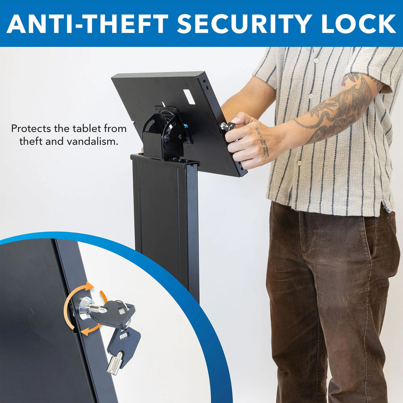 Mount-It! Anti-Theft Floor Standing Tablet Kiosk for Select iPad Models (Black)