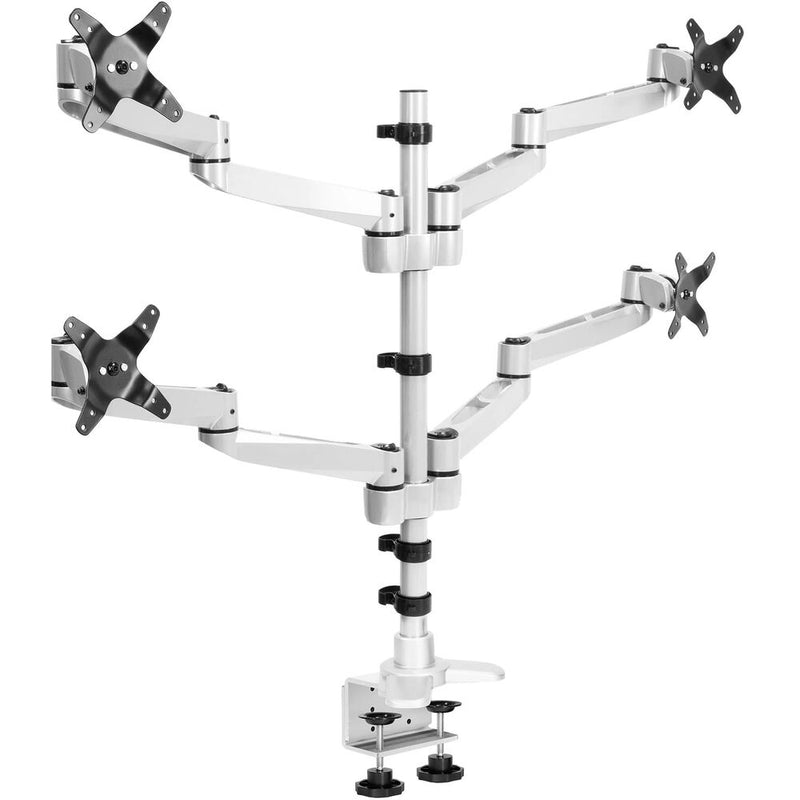 Mount-It! MI-63156 Full-Motion Quad-Monitor Desk Mount with Clamp & Grommet for Up to 27" Displays