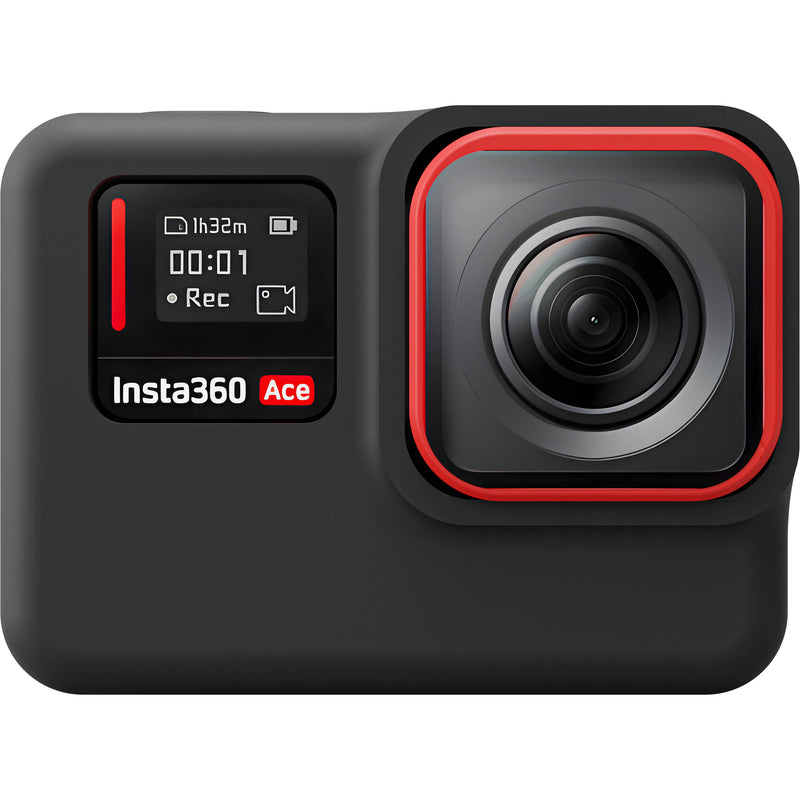 TELESIN Silicone Protective Case with Lens & Rear Screen Covers for Insta360 ACE (Black)