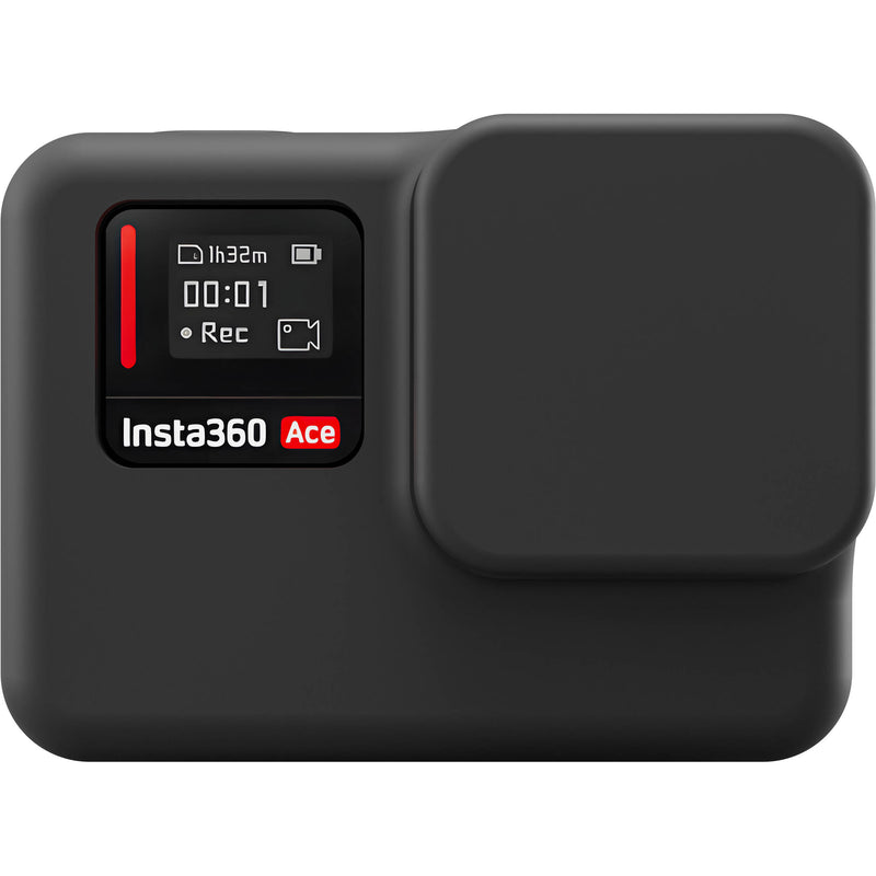 TELESIN Silicone Protective Case with Lens & Rear Screen Covers for Insta360 ACE (Black)