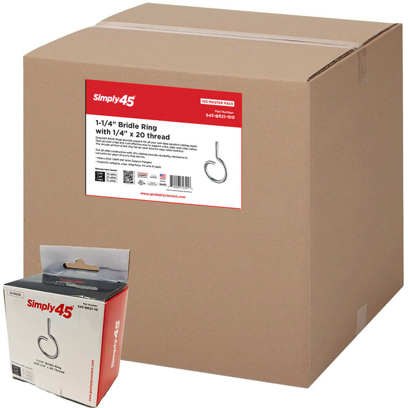 Simply45 1.25" Bridle Ring with 1/4" x 20 Thread (100-Pack)