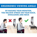 Mount-It! MI-7366 Metal Mesh Computer Monitor Stand and Riser with Pullout Drawer