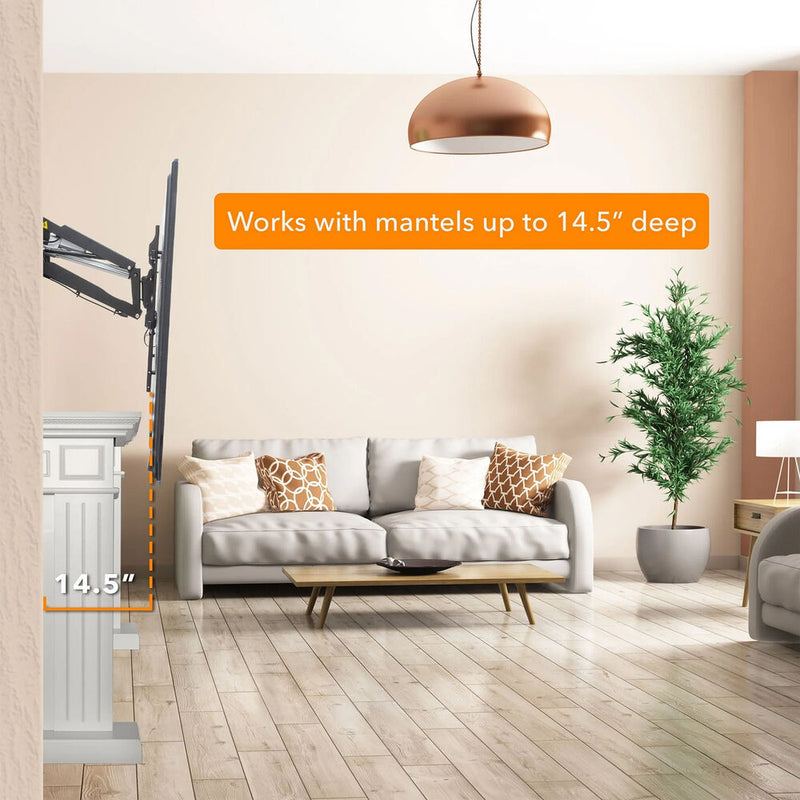 Mount-It! MI-302 Motorized Fireplace TV Mount with In-Wall Recessed Base