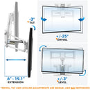 Mount-It! MI-386W Motorized Above-Fireplace Wall Mount for 40 to 70" Displays (White)