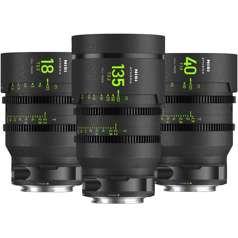 NiSi ATHENA PRIME T2.2/1.9 Full-Frame 3-Lens Add-On Kit (Sony E, Drop-In Filter Mounts)