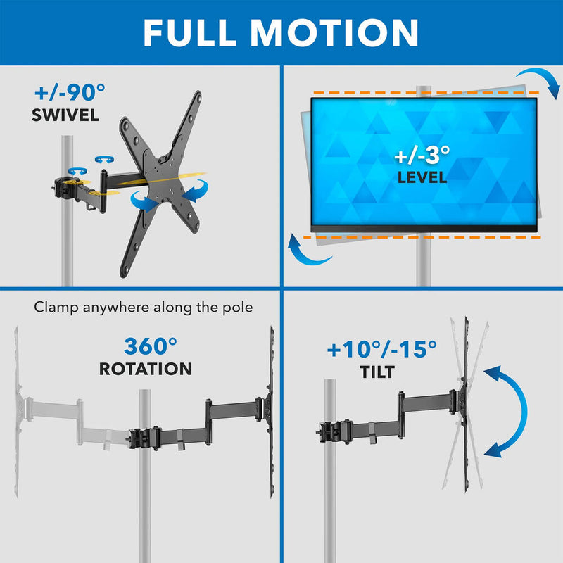 Mount-It! MI-391XL Full-Motion TV Pole Mount for 32 to 55" Displays