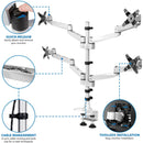 Mount-It! MI-63156 Full-Motion Quad-Monitor Desk Mount with Clamp & Grommet for Up to 27" Displays