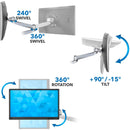 Mount-It! MI-63156 Full-Motion Quad-Monitor Desk Mount with Clamp & Grommet for Up to 27" Displays