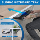 Mount-It! MI-7149 Under Desk Keyboard Platform with Mouse Tray & Wrist Support (Black)