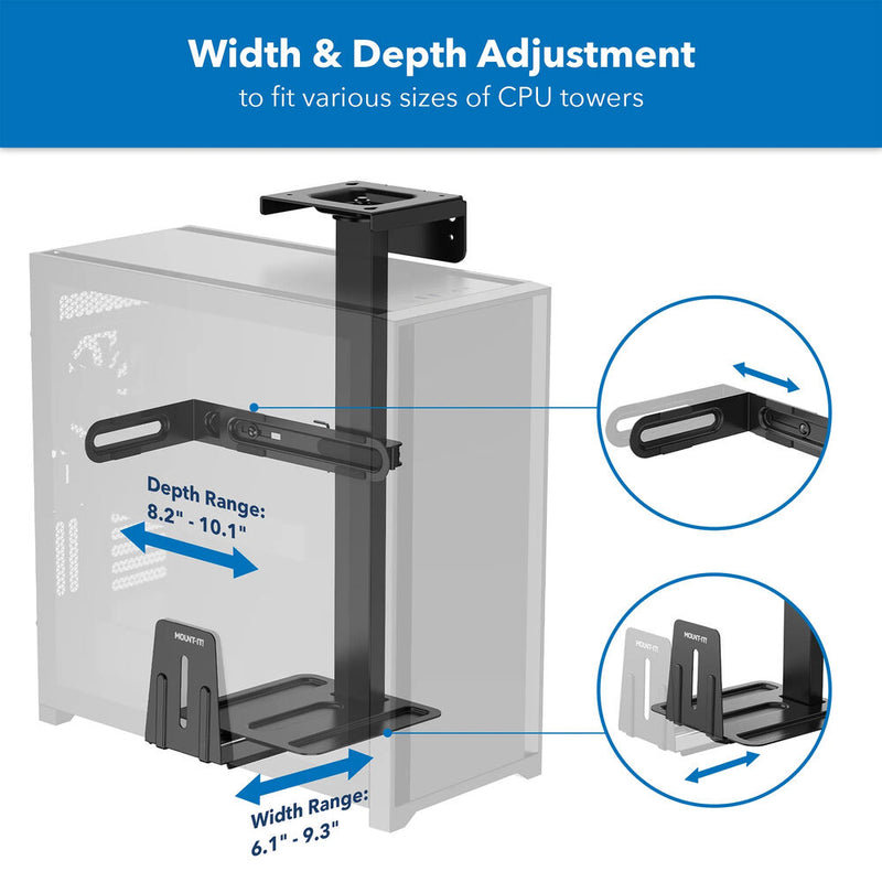 Mount-It! MI-7170 Rotating Heavy-Duty Under Desk or On-Wall CPU Mount