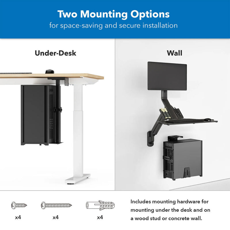 Mount-It! MI-7170 Rotating Heavy-Duty Under Desk or On-Wall CPU Mount
