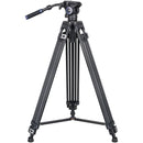 ARTCISE MF70 Heavy-Duty Aluminum Video Tripod with Fluid Head & TD1 Universal Photography Tripod Dolly