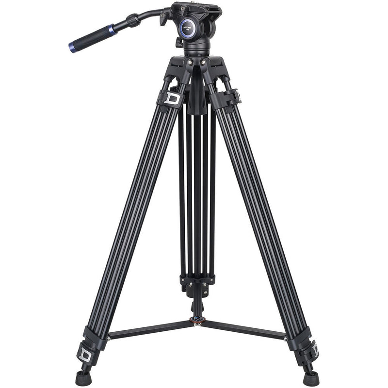 ARTCISE MF70 Heavy-Duty Aluminum Video Tripod with Fluid Head & TD1 Universal Photography Tripod Dolly