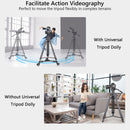 ARTCISE MF70 Heavy-Duty Aluminum Video Tripod with Fluid Head & TD1 Universal Photography Tripod Dolly