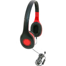 Califone KH-08T RD On-Ear Headset with In-Line Microphone and 3.5mm Plug (Black and Red)
