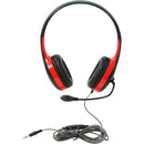 Califone KH-08GT RD On-Ear Headset with Gooseneck Microphone and 3.5mm Plug (Black and Red)