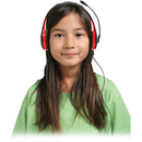 Califone KH-08GT RD On-Ear Headset with Gooseneck Microphone and 3.5mm Plug (Black and Red)