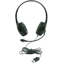 Califone KH-08 GUSB BK On-Ear Headset with Gooseneck Microphone and USB Connector (Black)