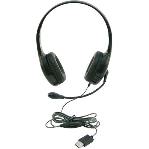 Califone KH-08 GUSB BK On-Ear Headset with Gooseneck Microphone and USB Connector (Black)
