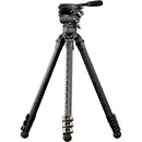 Tilta 75mm Cine Fluid Head with 3-Stage Carbon Fiber Tripod Legs (17.6 lb Load, Space Gray)