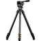 Tilta 75mm Cine Fluid Head with 3-Stage Carbon Fiber Tripod Legs (17.6 lb Load, Space Gray)
