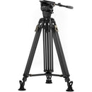 Tilta CT12 75mm Cine Fluid Head With 2-Stage One-Touch Carbon Fiber Tripod System (26.5 lb, Space Gray)