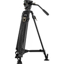 Tilta 75mm Cine Fluid Head with 2-Stage One-Touch Carbon Fiber Tripod System (17.6 lb Load, Space Gray)