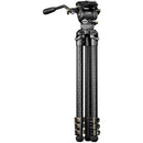 Tilta 75mm Cine Fluid Head with 3-Stage Carbon Fiber Tripod Legs (17.6 lb Load, Space Gray)