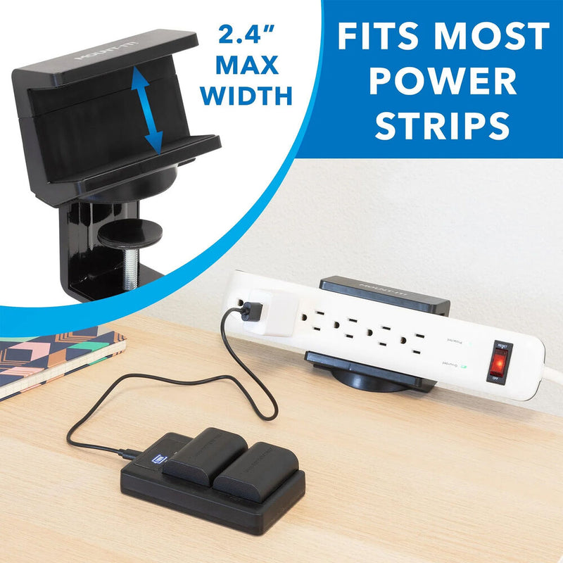 Mount-It! MI-7281B Power Strip and Clamp Desk Mount (Black)