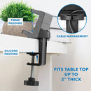Mount-It! MI-7281B Power Strip and Clamp Desk Mount (Black)