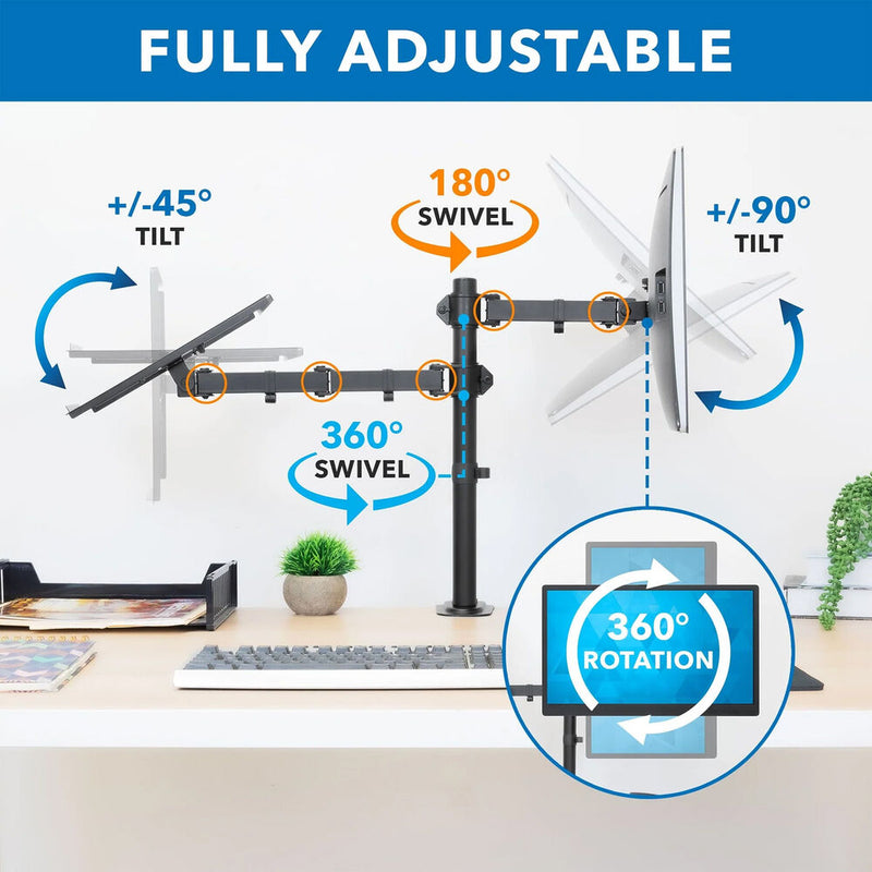 Mount-It! MI-7352LTMN Full-Motion Laptop & Monitor Desk Mount with Cooling Tray