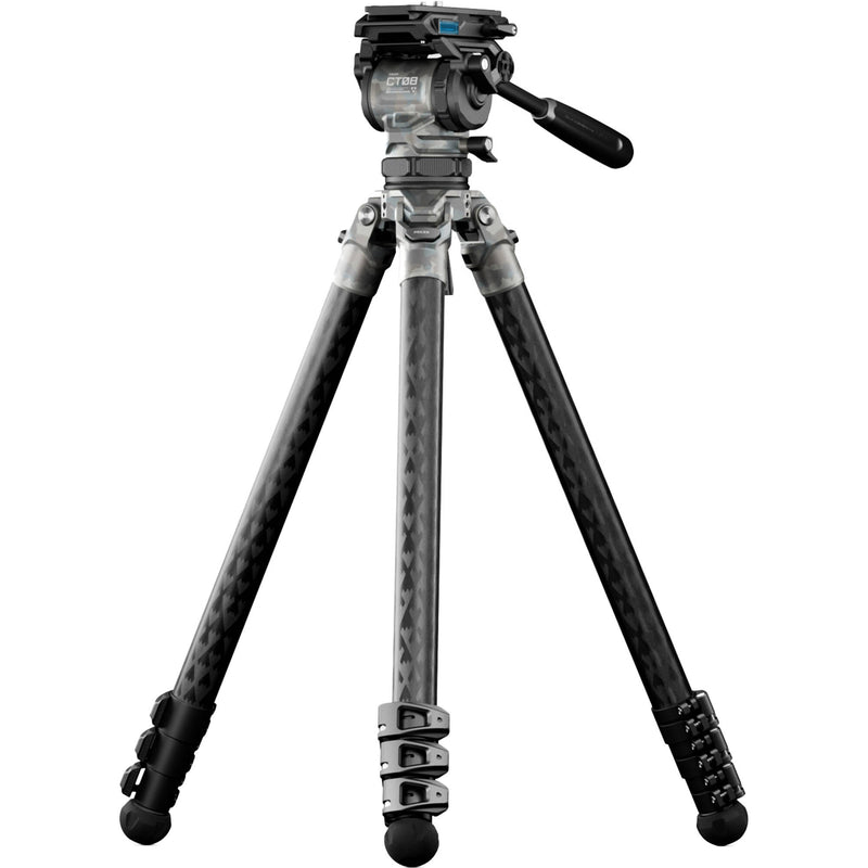 Tilta 75mm Cine Fluid Head with 3-Stage Carbon Fiber Tripod Legs lb Load, Snow Camo)