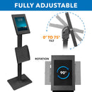 Mount-It! Anti-Theft Floor Stand with Document Holder for Apple iPad Black