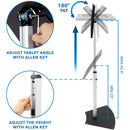 Mount-It! Anti-Theft Tablet Floor Stand with Height Adjustment for Apple iPad