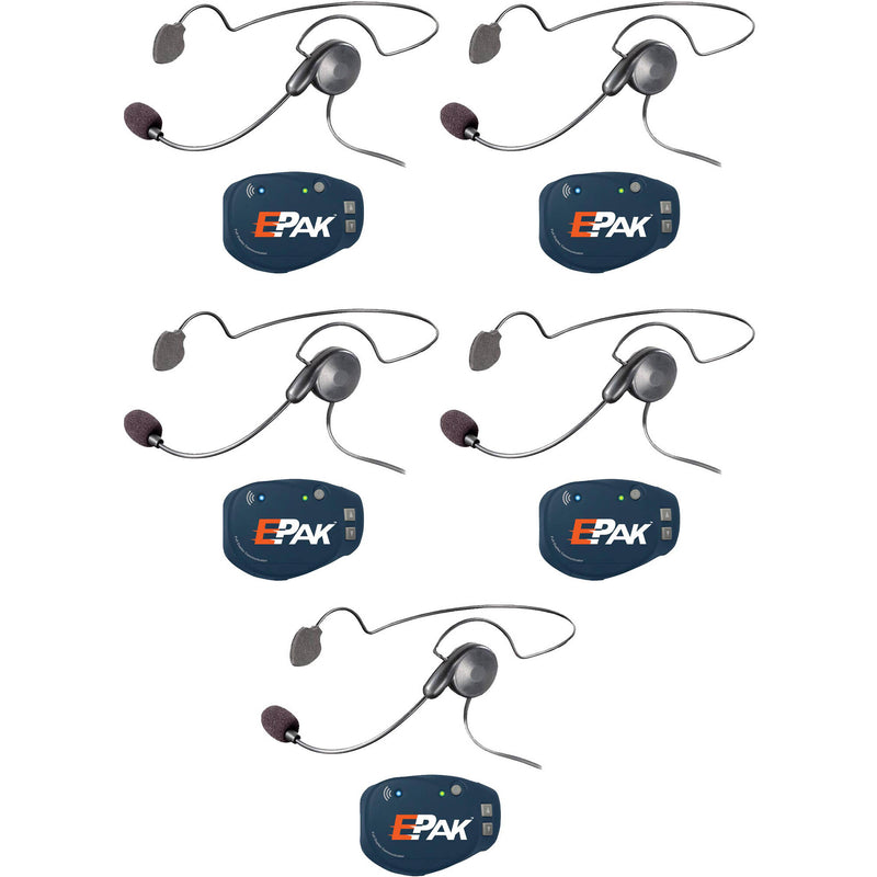Eartec EP5CYB Evade E-PAK 5-Person Intercom System with Cyber Headsets (2.4 GHz)
