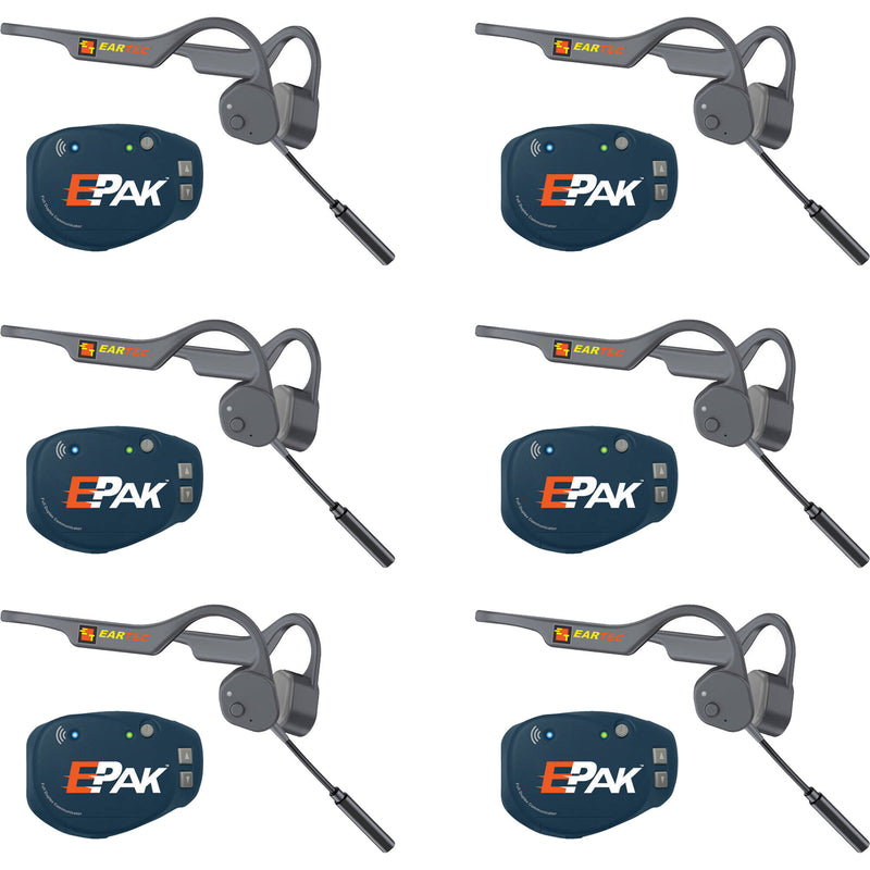 Eartec EP6LZ Evade E-PAK 6-Person Intercom System with Lazer-Pro Headsets (2.4 GHz)