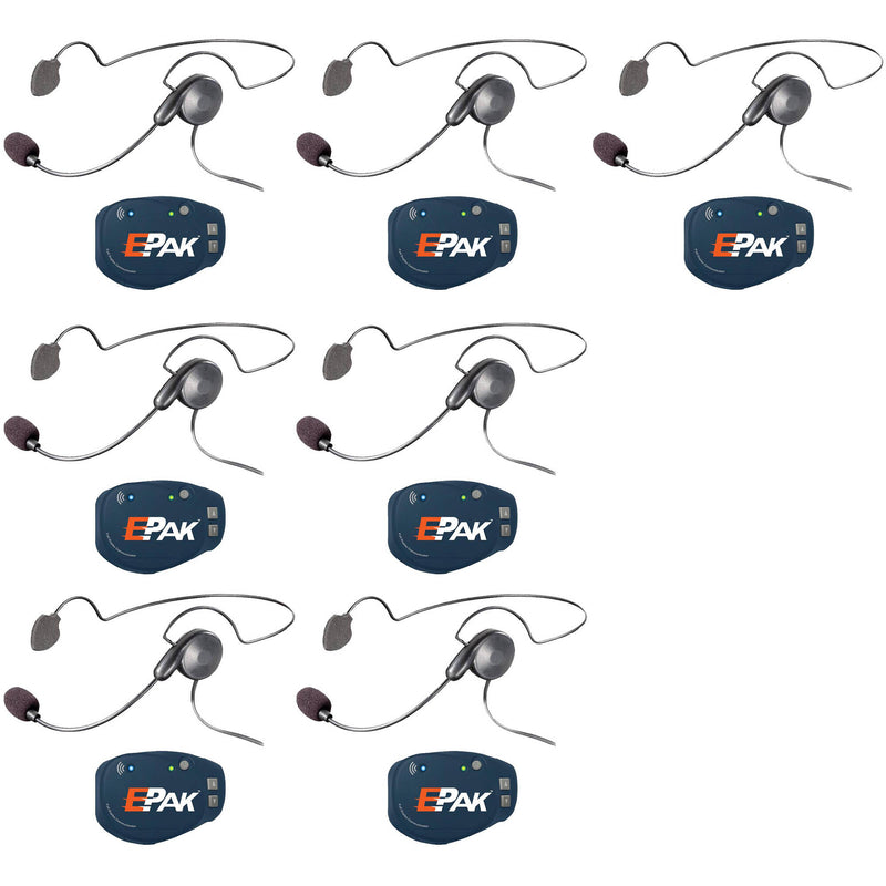 Eartec EP7CYB Evade E-PAK 7-Person Intercom System with Cyber Headsets (2.4 GHz)