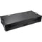 Odyssey Black Low-Profile DJ Coffin with 12" Mixer and Two Turntables, Wheels, and Glide Platform