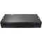 Odyssey Black Low-Profile DJ Coffin with 12" Mixer and Two Turntables, Wheels, and Glide Platform